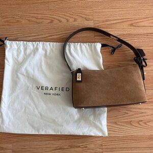 Verafied Gold Suede Hobo Bag